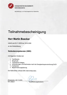 Download PDF-Datei: Zertifikat Gebäudeenergieberater (HWK)